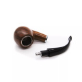 PR071019 Resin Tobacco Pipe Filter Metal Ring Style Smoke Smoking Imitate Wooden Pipe